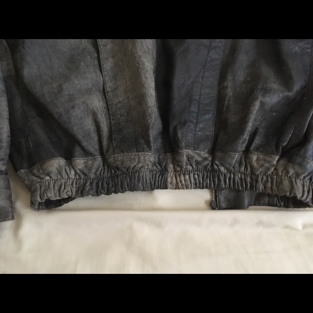 LEATHER vintage Distressed Suede Jacket - Picture 5 of 7